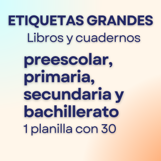 Etiqueta Grande con 30 pzas